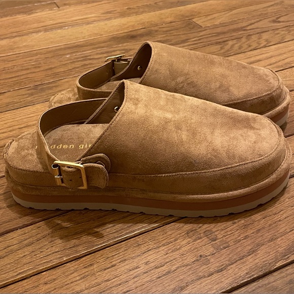 Madden Girl Shoes - Madden Girl Suede Casual Platform Slide Mules